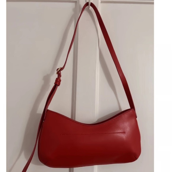 Arket Red Leather Shoulder Bag - Picture 1 of 6